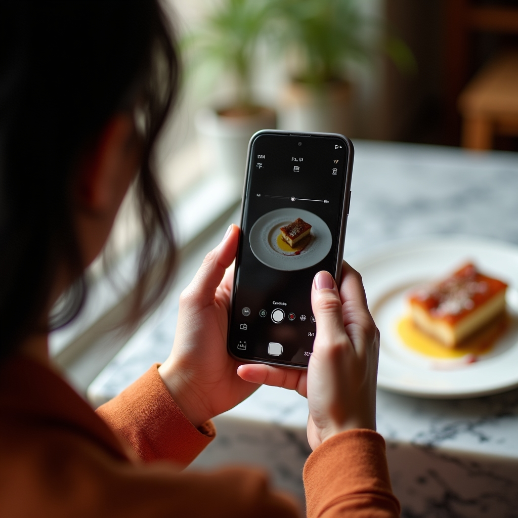 Setări cameră telefon pentru fotografie culinară